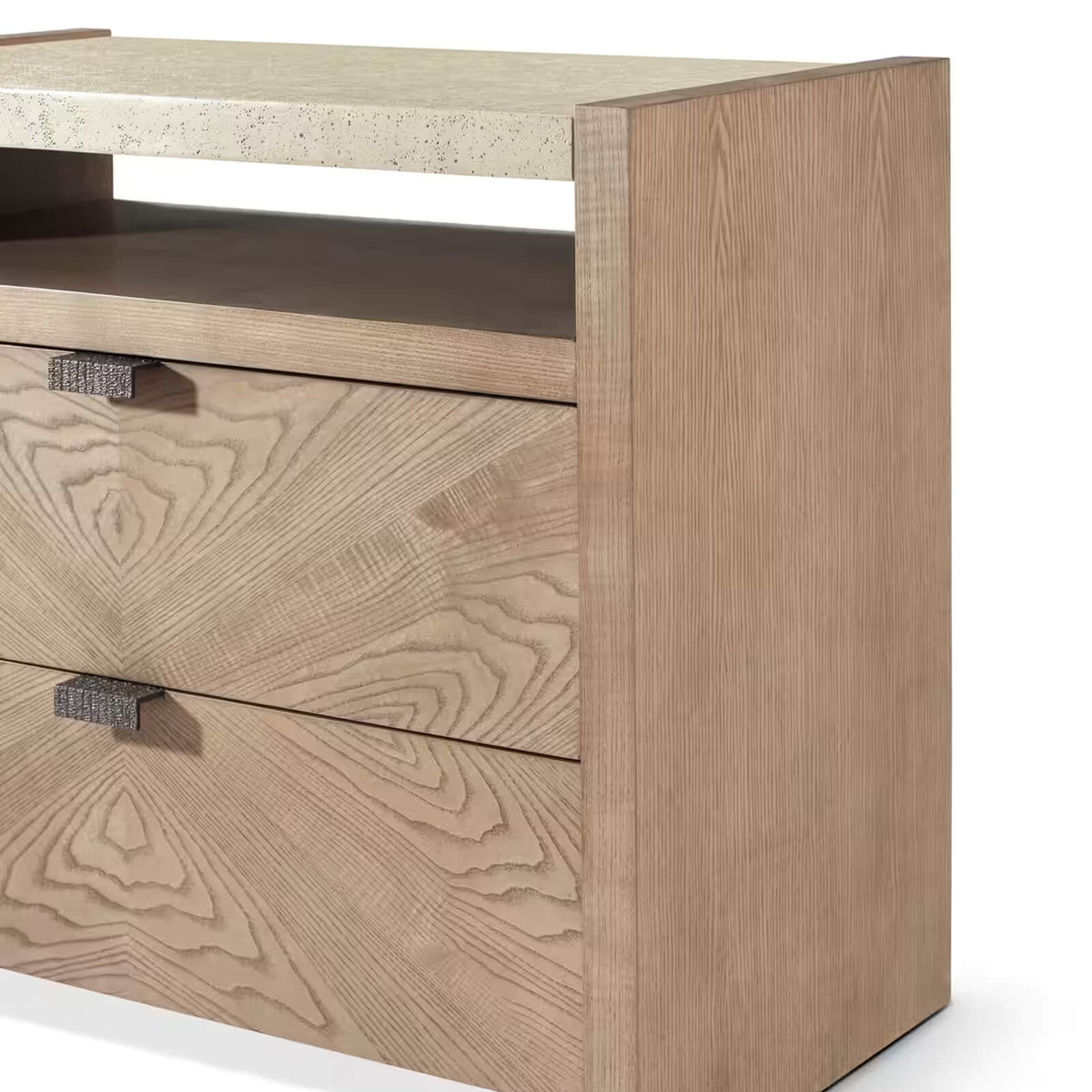 Catalina Two Drawer Nightstand in Dune by Theodore Alexander