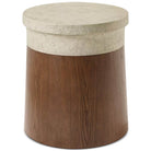Catalina Round Side Table in Dune by Theodore Alexander