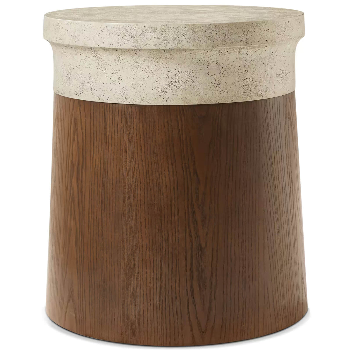 Catalina Round Side Table in Dune by Theodore Alexander