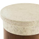 Catalina Round Side Table in Dune by Theodore Alexander
