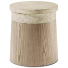Catalina Round Side Table in Dune by Theodore Alexander