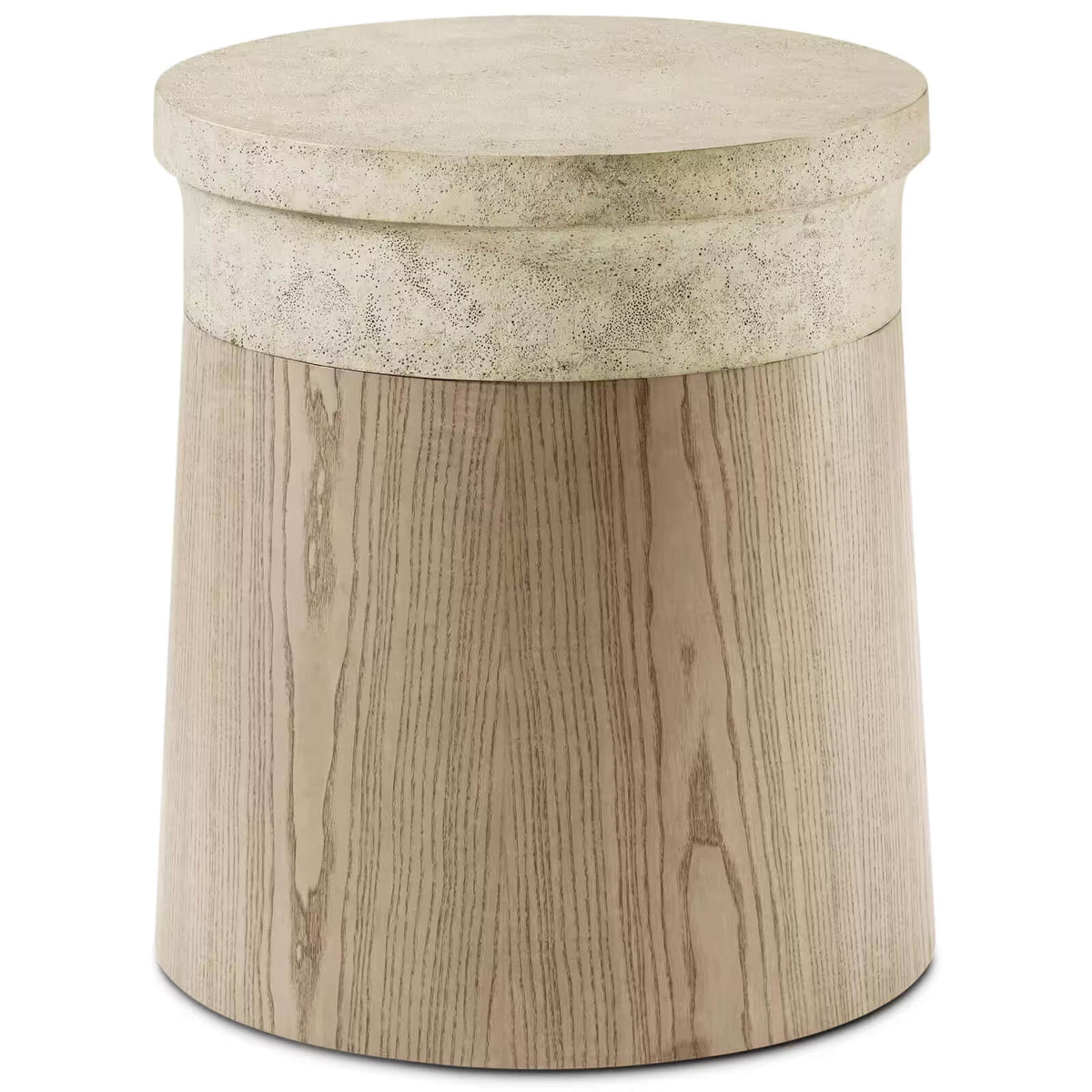 Catalina Round Side Table in Dune by Theodore Alexander