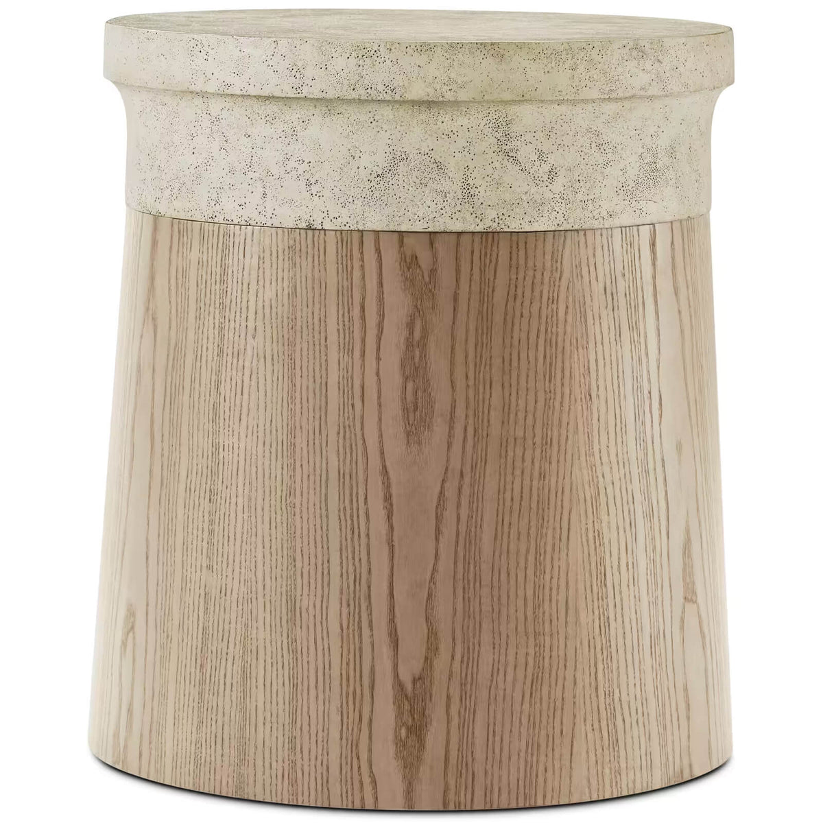 Catalina Round Side Table in Dune by Theodore Alexander