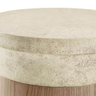 Catalina Round Side Table in Dune by Theodore Alexander