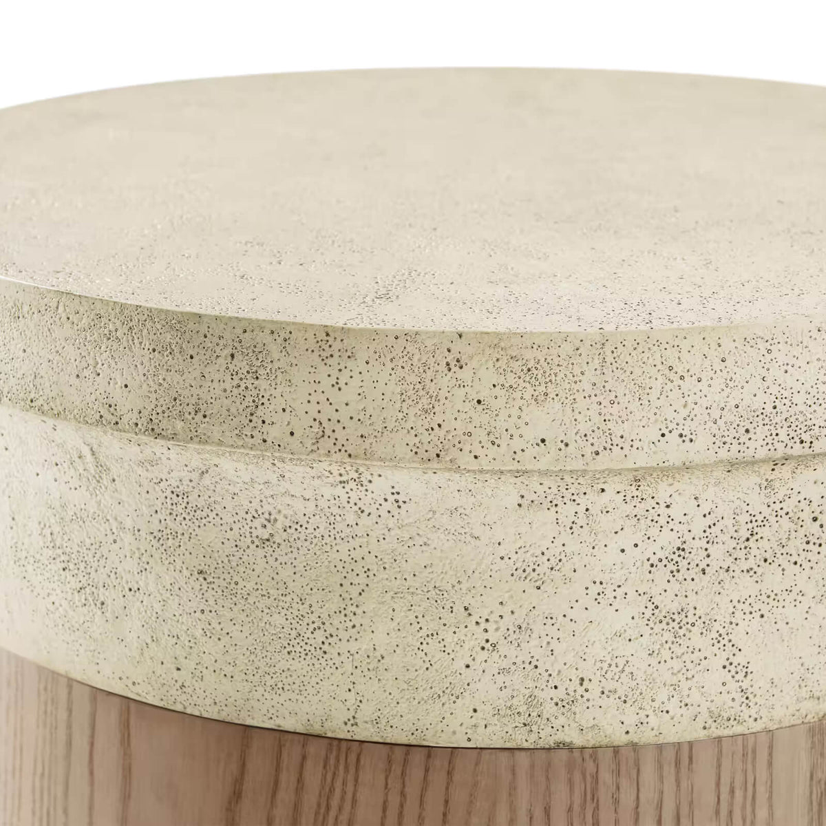Catalina Round Side Table in Dune by Theodore Alexander