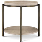 Repose Iron Side Table in Grey Oak by Theodore Alexander