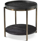 Repose Round Side Table in Charcoal Oak by Theodore Alexander