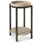Repose Iron Drink Table in Grey Oak by Theodore Alexander