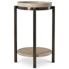 Repose Iron Drink Table in Grey Oak by Theodore Alexander