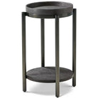 Repose Iron Drink Table in Charcoal Oak by Theodore Alexander