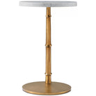 Kesden Accent Table in Bianco Marble by Theodore Alexander