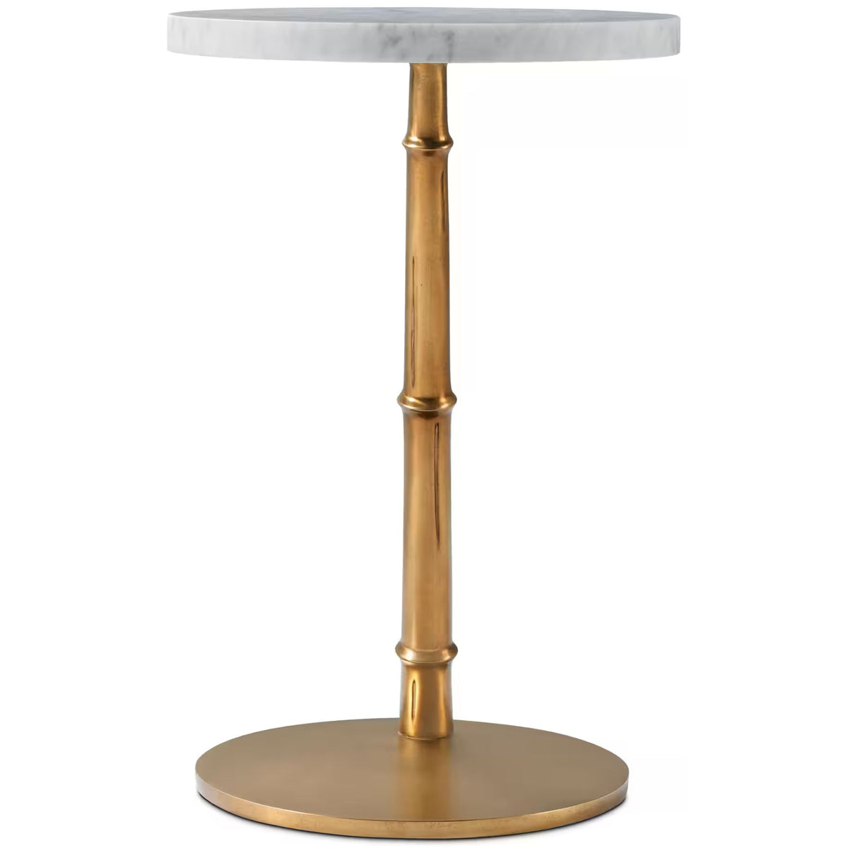 Kesden Accent Table in Bianco Marble by Theodore Alexander