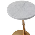 Kesden Accent Table in Bianco Marble by Theodore Alexander