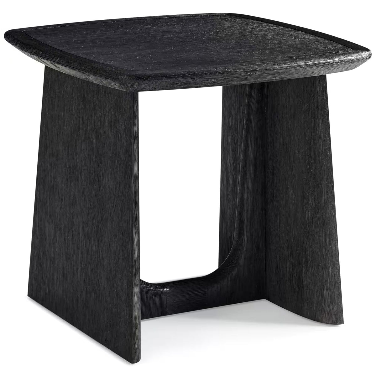Repose Square Side Table in Charcoal Oak by Theodore Alexander