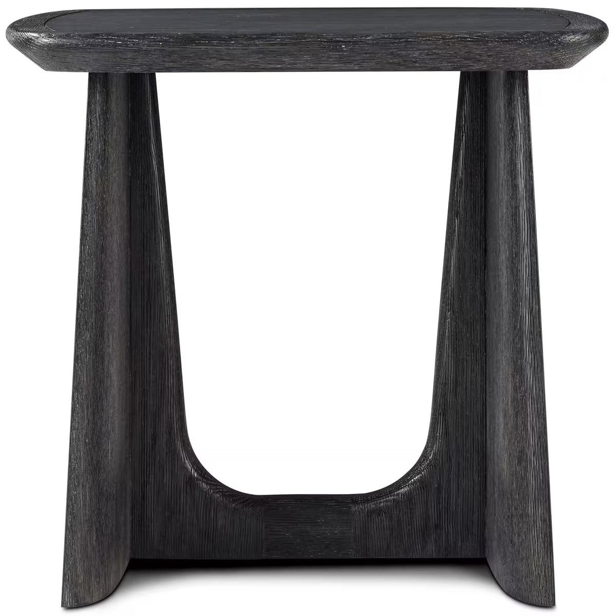 Repose Square Side Table in Charcoal Oak by Theodore Alexander