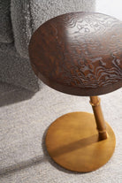Kesden Accent Table Ash Burl Veneer by Theodore Alexander