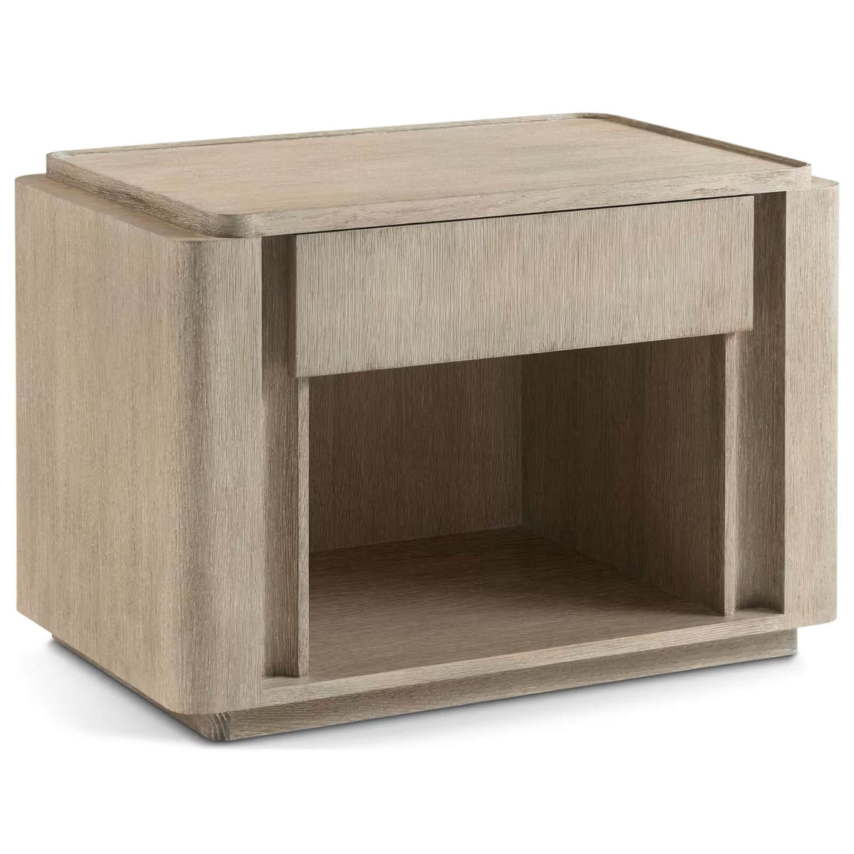Repose Open Nightstand in Grey Oak by Theodore Alexander