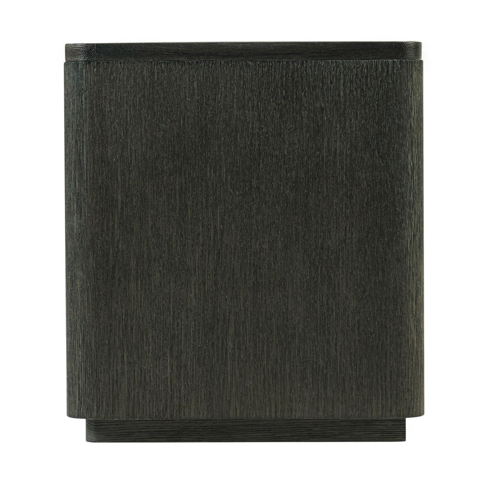 Repose Open Bedside Table in Charcoal Oak by Theodore Alexander