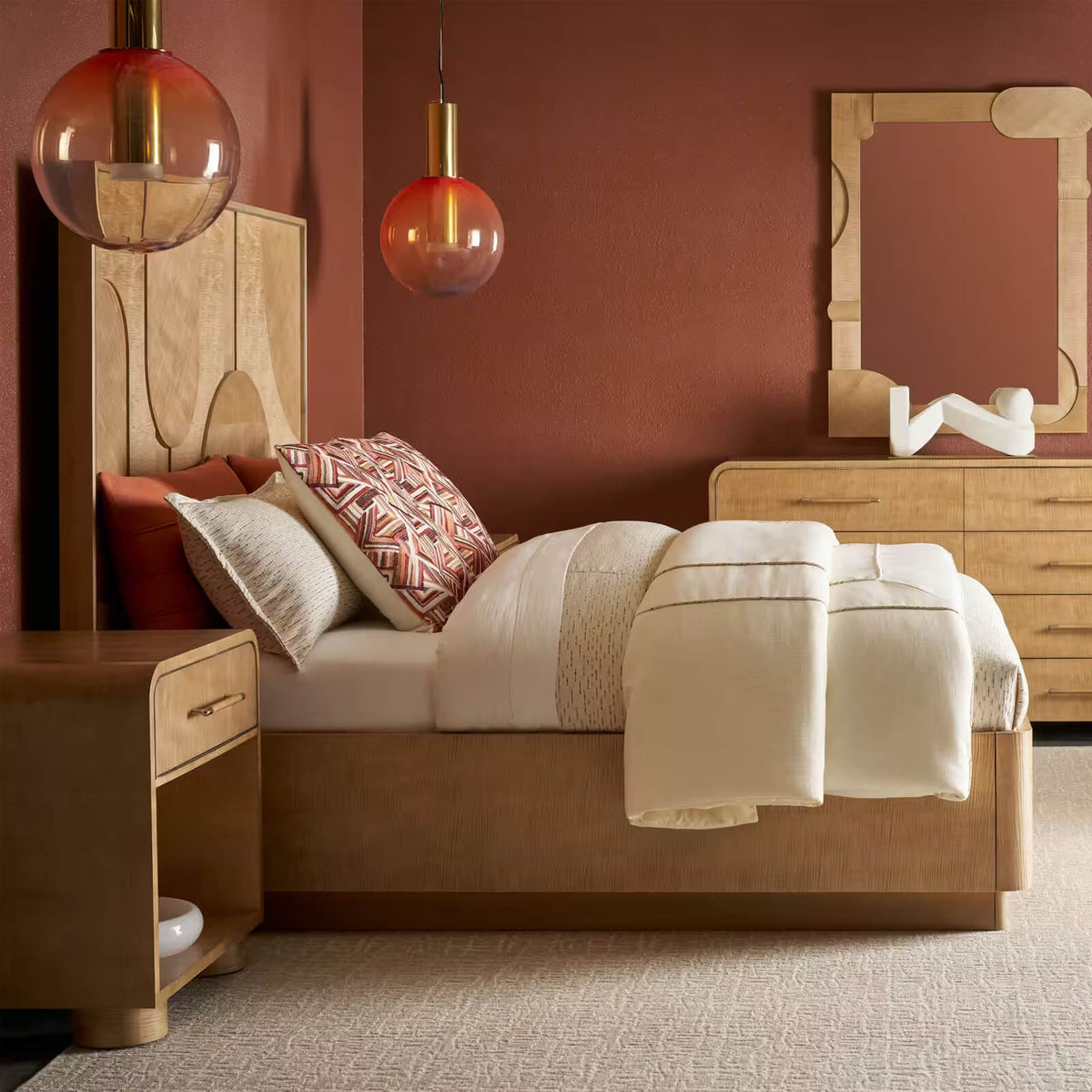 Origins Bedside Table II in Sesame by Theodore Alexander