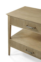 Balboa Wooden Bedside Table in Coastal Grey by Theodore Alexander