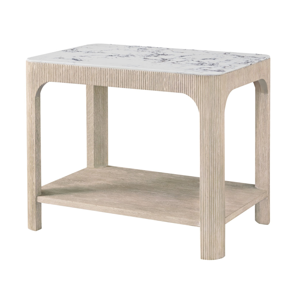 Horizon Rectangular Quartz Side Table by Theodore Alexander