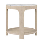 Horizon Round Quartz Side Table by Theodore Alexander