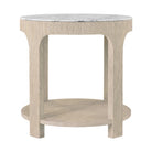 Horizon Round Quartz Side Table by Theodore Alexander
