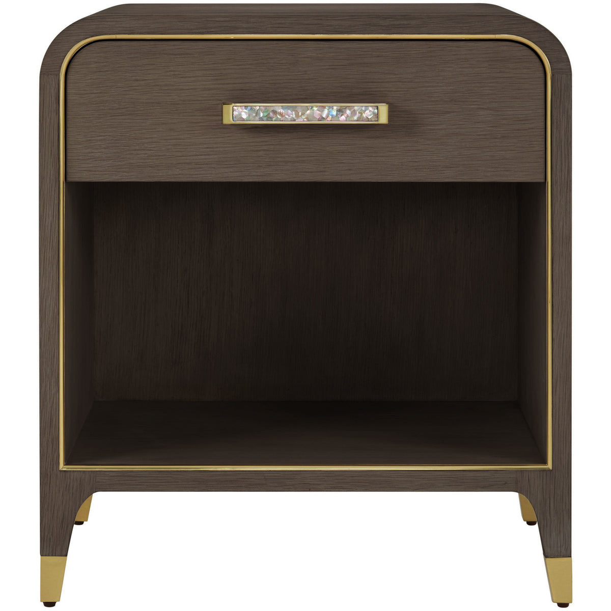 Judith Leiber 1-Drawer Bedside Table in Dark by Theodore Alexander