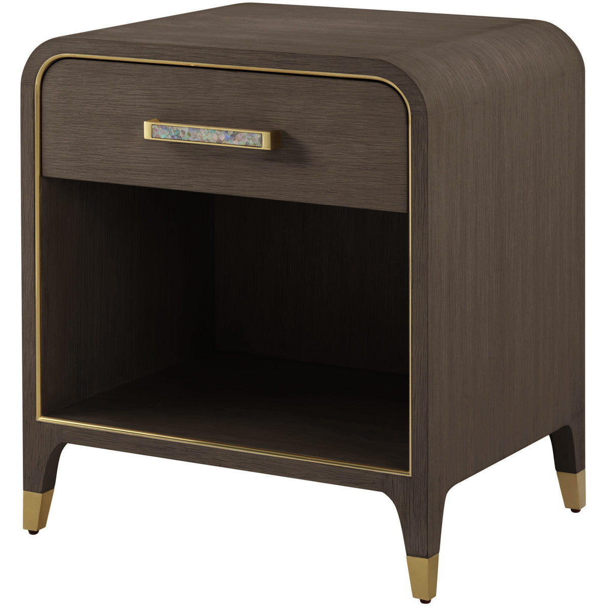 Judith Leiber 1-Drawer Bedside Table in Dark by Theodore Alexander