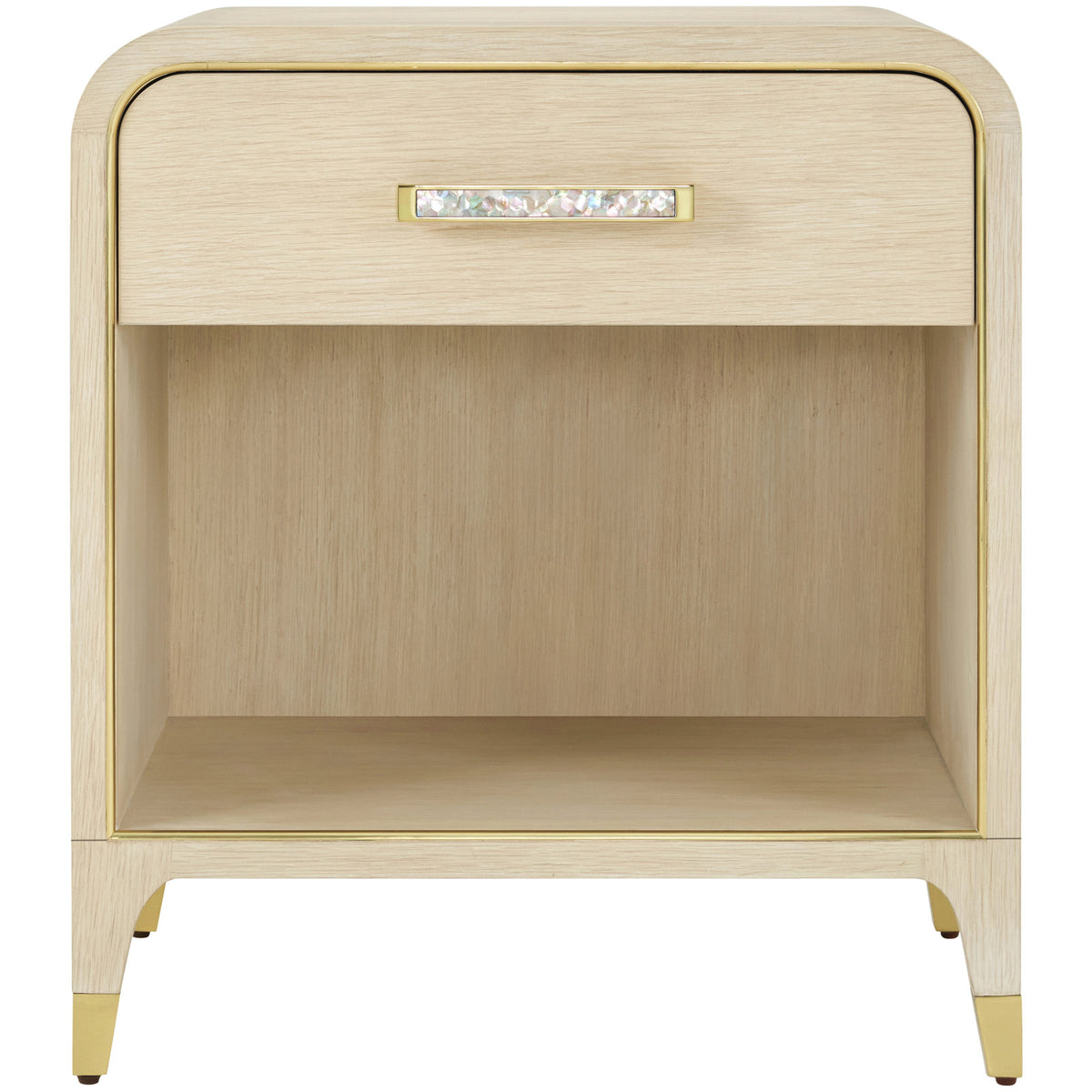 Judith Leiber 1-Drawer Bedside Table in Light by Theodore Alexander