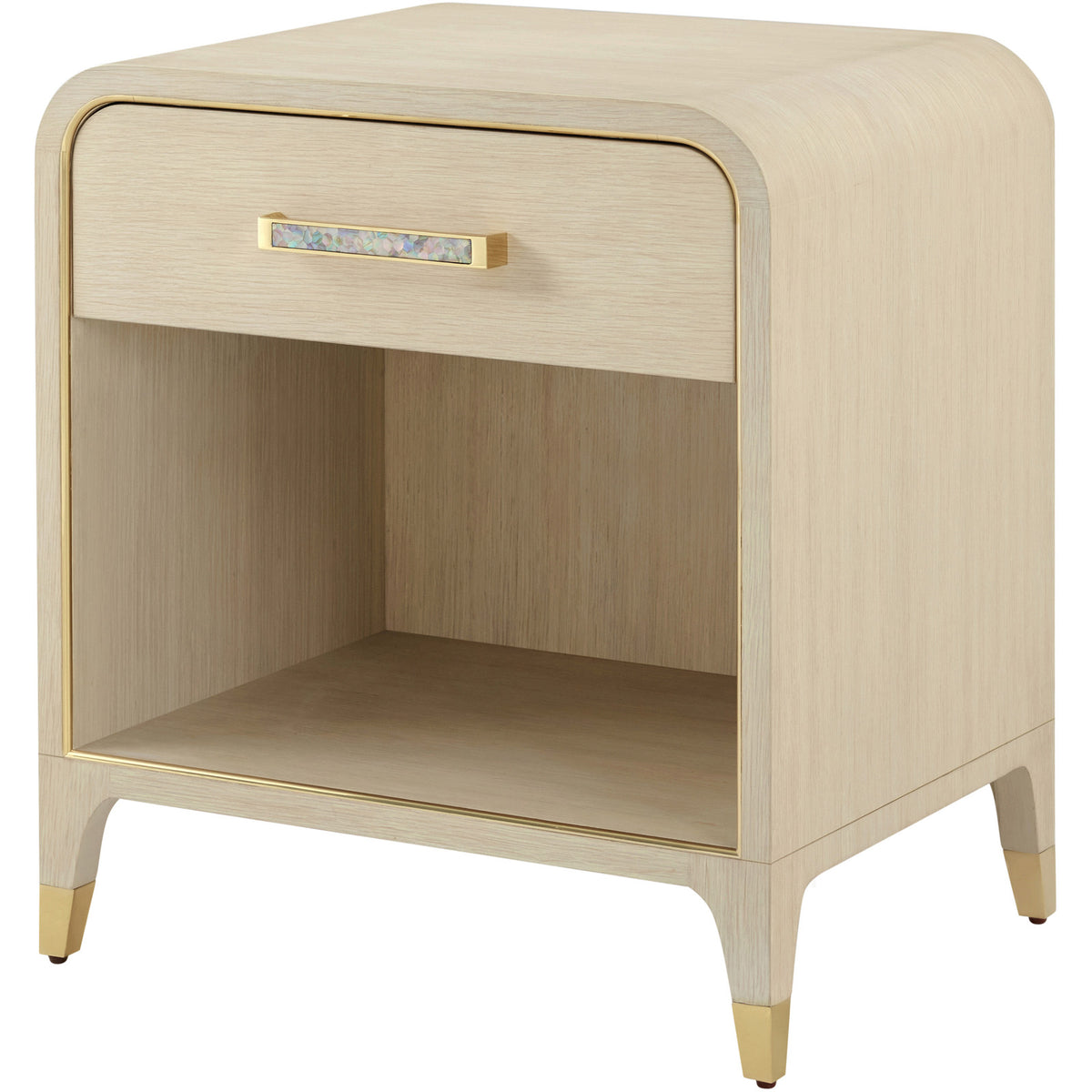 Judith Leiber 1-Drawer Bedside Table in Light by Theodore Alexander