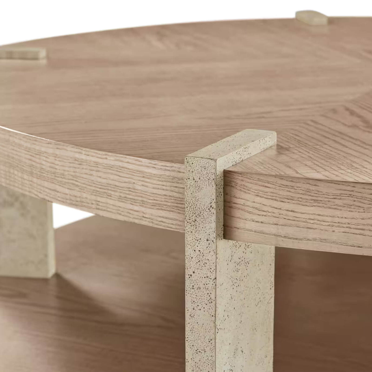 Catalina Round Coffee Table in Dune by Theodore Alexander