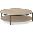 Repose Round Coffee Table in Grey Oak by Theodore Alexander