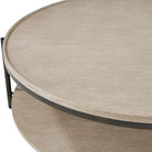 Repose Round Coffee Table in Grey Oak by Theodore Alexander