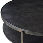 Repose Round Coffee Table in Charcoal Oak by Theodore Alexander