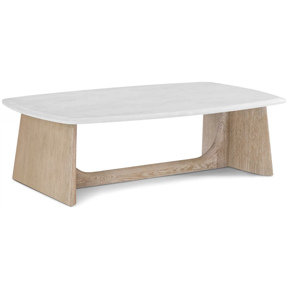 Repose Coffee Table with Marble Top in Grey Oak by Theodore Alexander