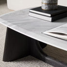 Repose Coffee Table in Charcoal Oak with Marble Top by Theodore Alexander
