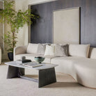 Repose Coffee Table in Charcoal Oak with Marble Top by Theodore Alexander