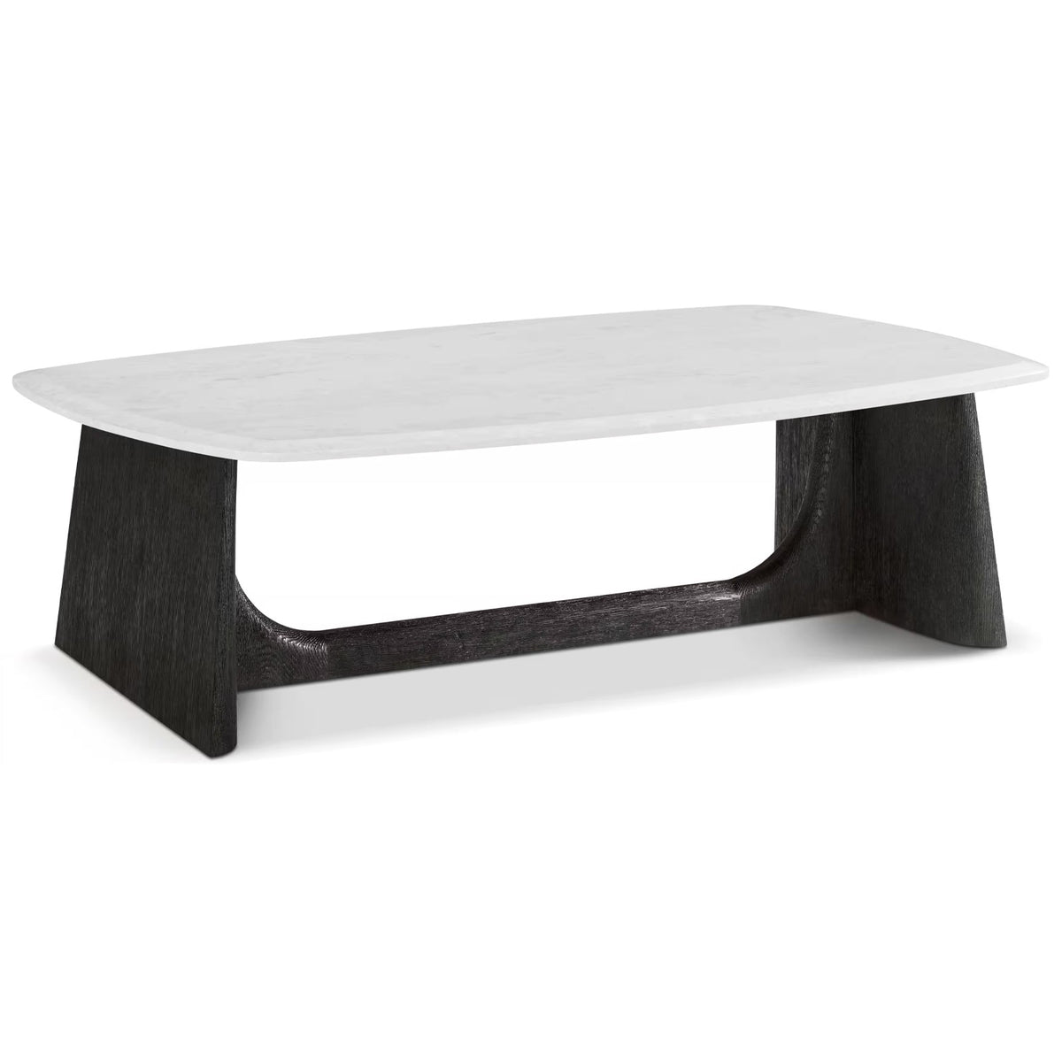 Repose Coffee Table in Charcoal Oak with Marble Top by Theodore Alexander