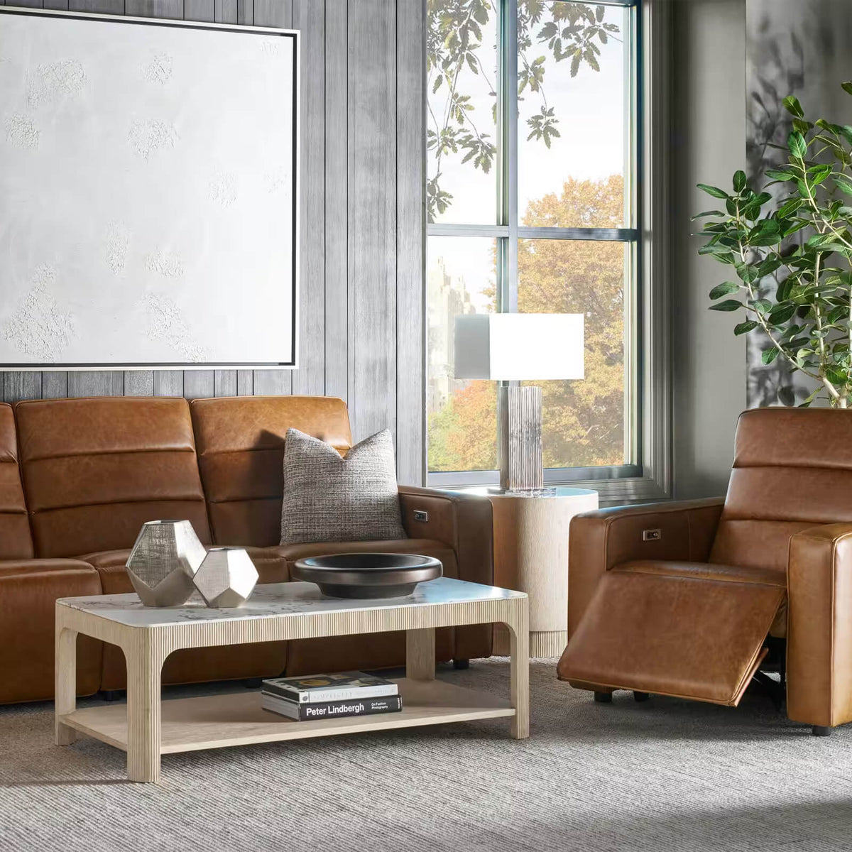 Horizon Rectangular Quartz Coffee Table by Theodore Alexander