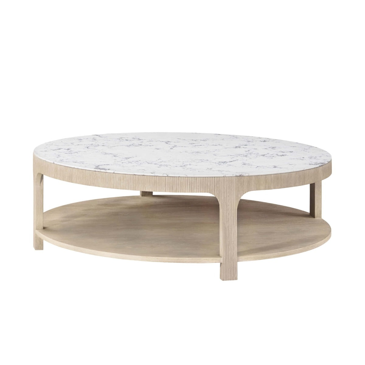 Horizon Round Quartz Coffee Table by Theodore Alexander