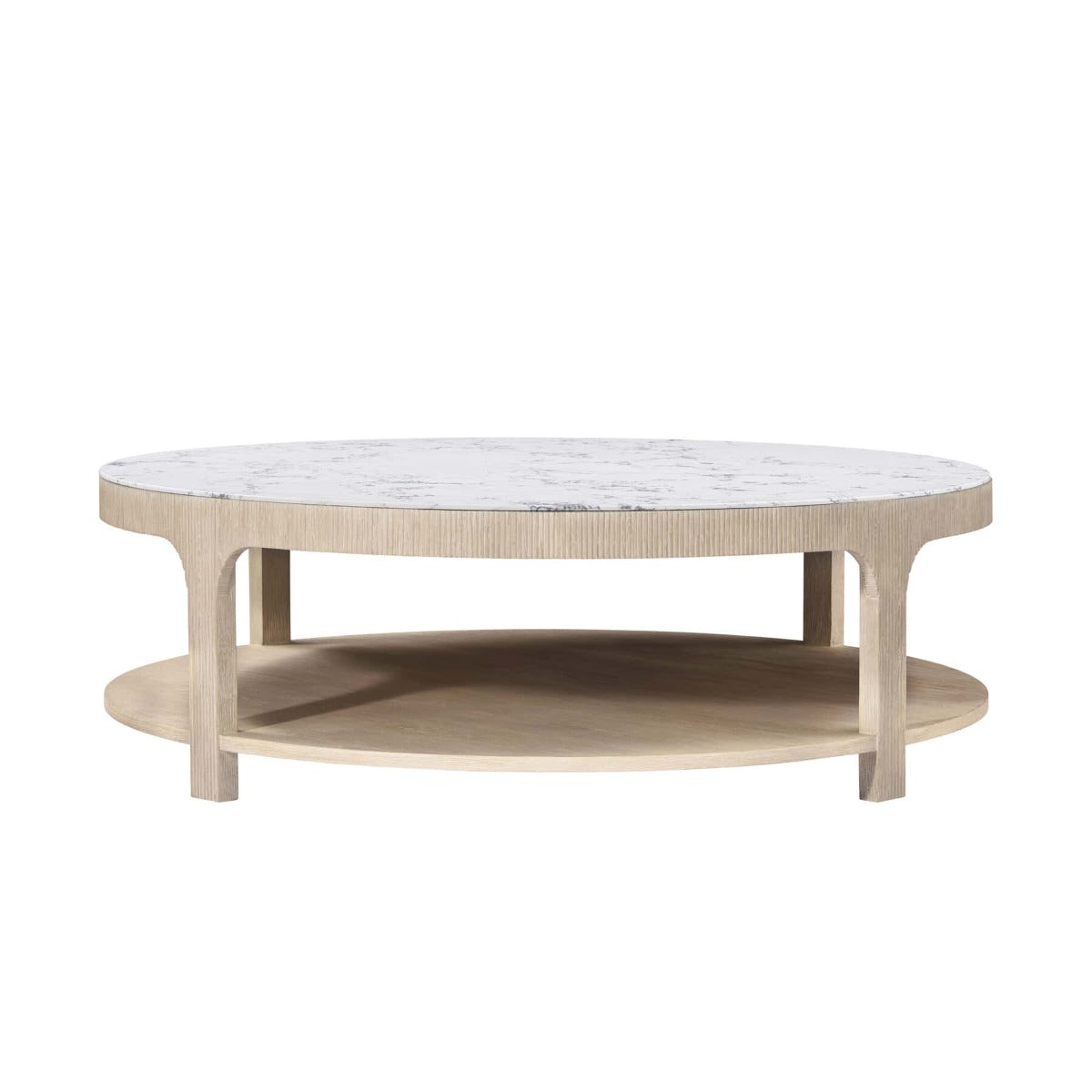 Horizon Round Quartz Coffee Table by Theodore Alexander