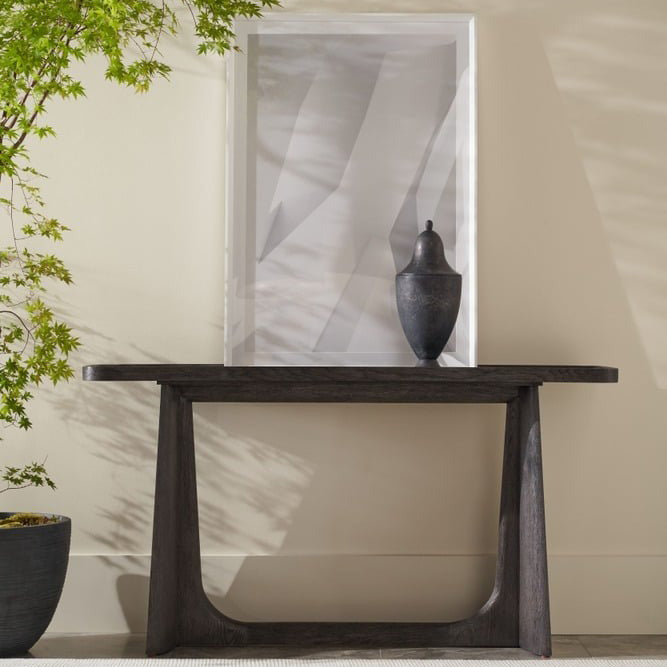 Repose Console Table in Charcoal Oak by Theodore Alexander