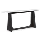 Repose Console Table with Marble Top in Charcoal Oak by Theodore Alexander