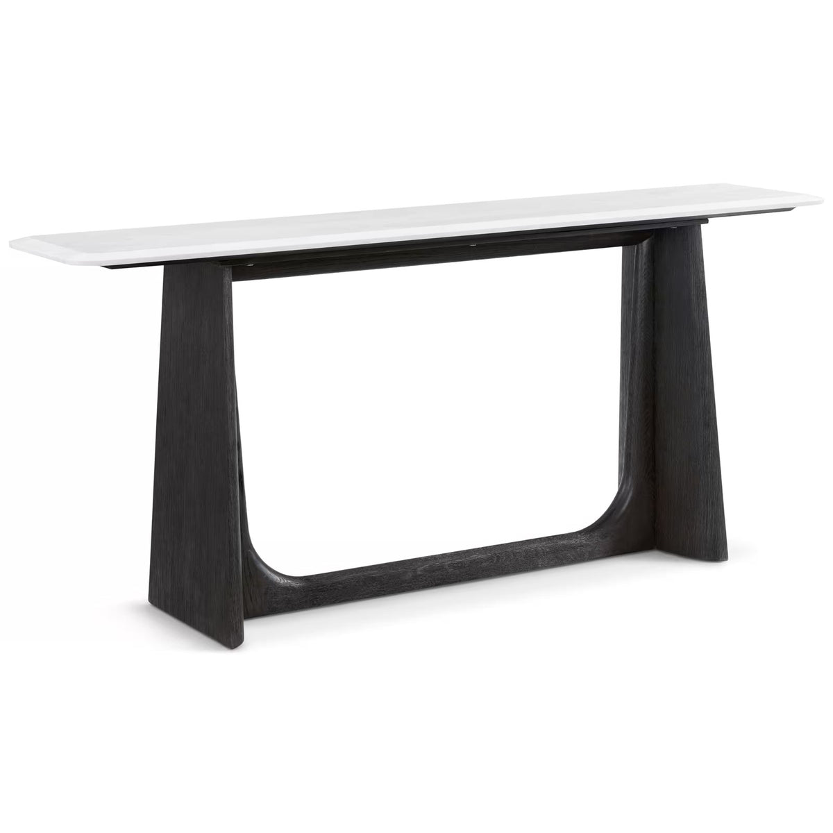 Repose Console Table with Marble Top in Charcoal Oak by Theodore Alexander