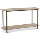 Repose Iron Console Table in Grey Oak by Theodore Alexander
