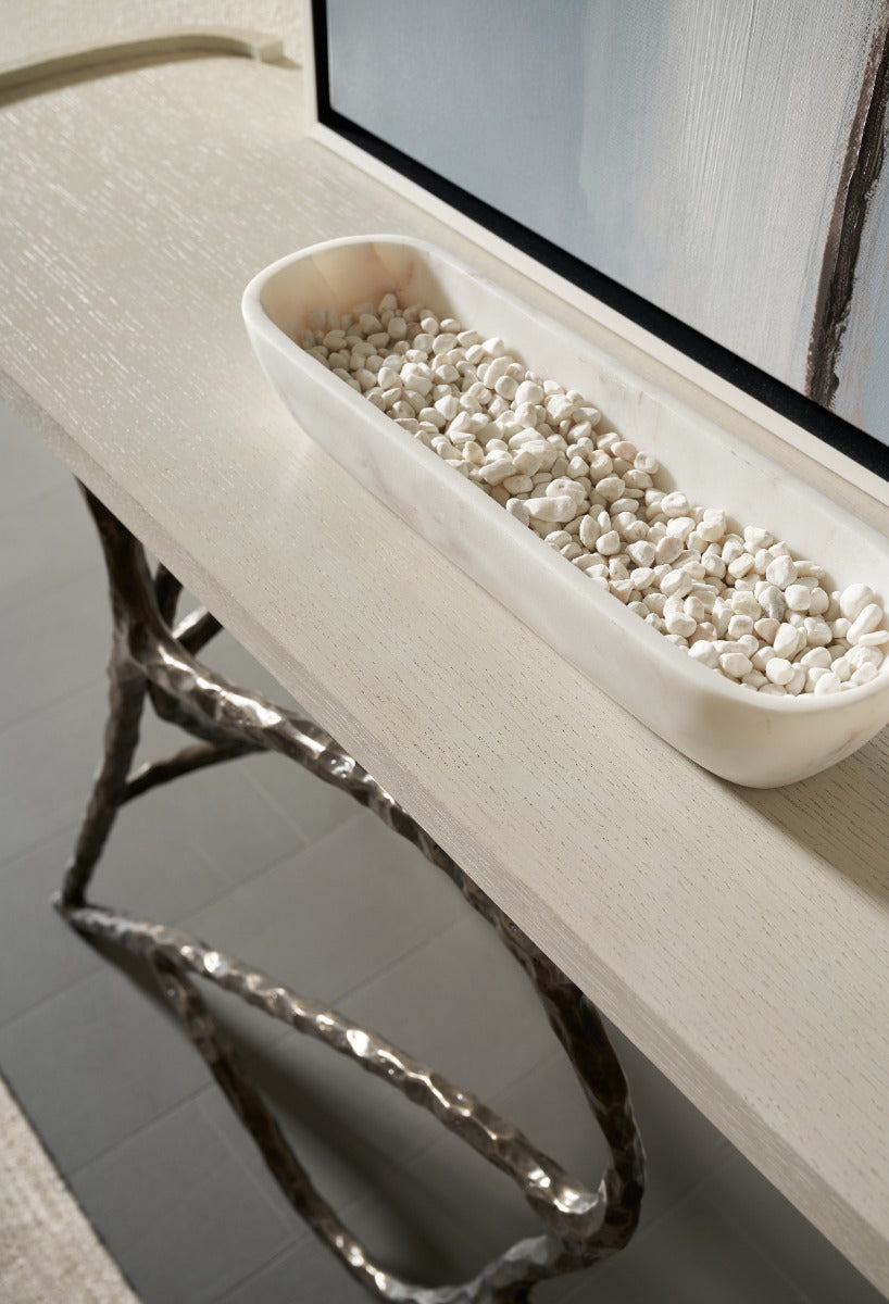 Essence Console Table in White Oak by Theodore Alexander