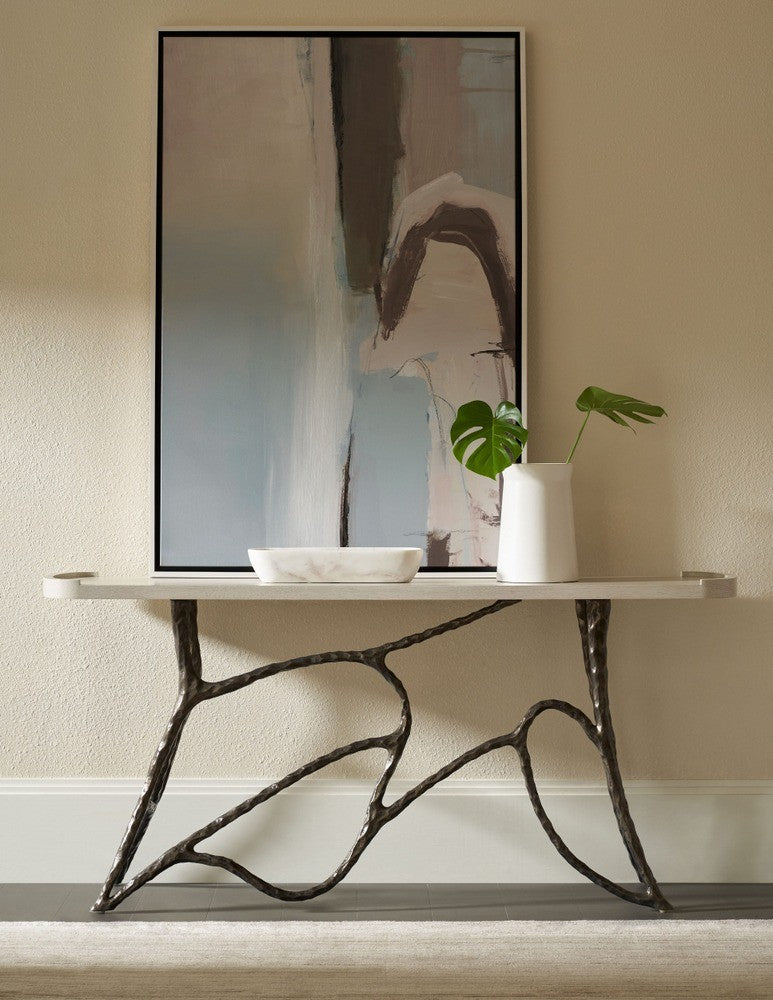 Essence Console Table in White Oak by Theodore Alexander