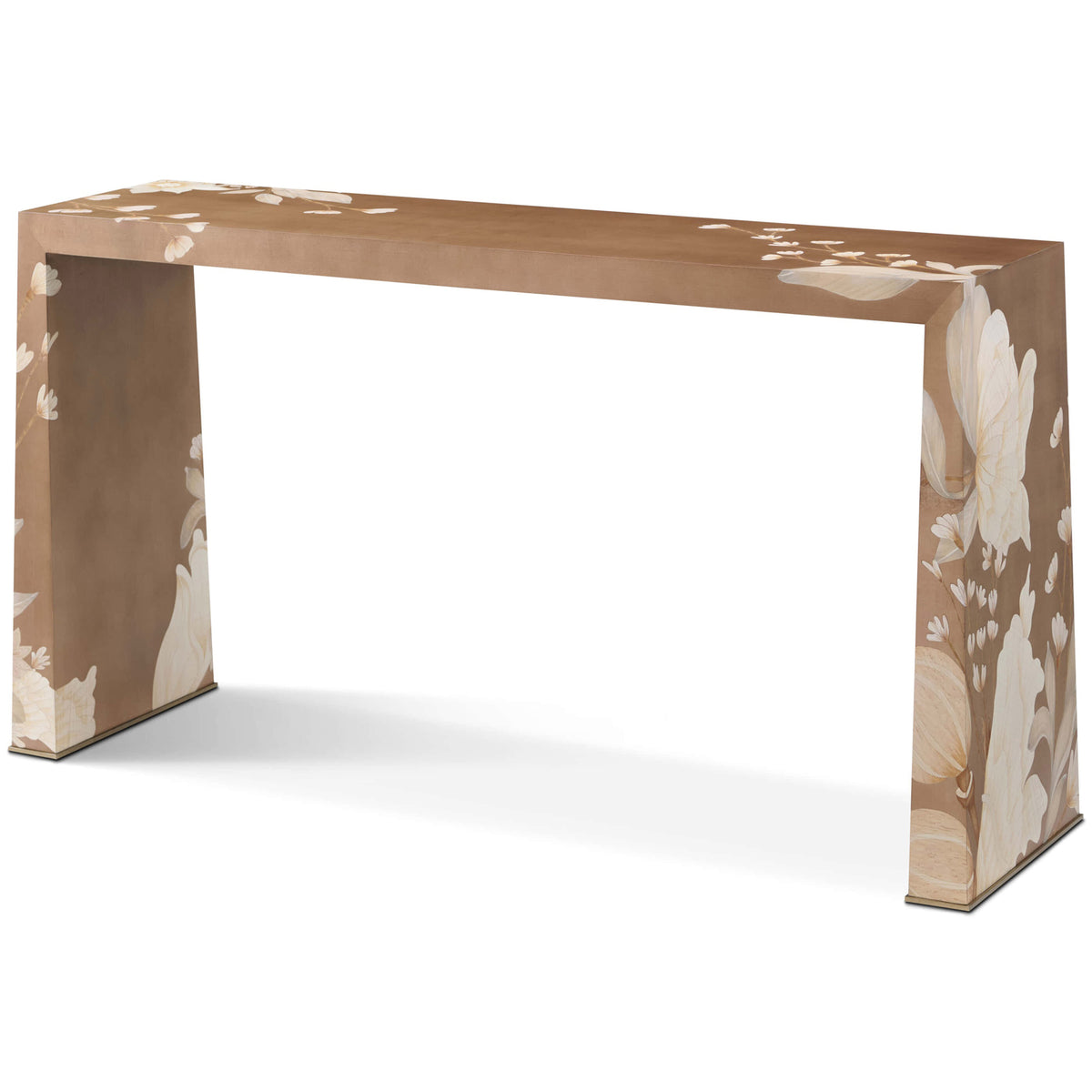 Bouquet Console Table in Toasted Cashew by Theodore Alexander