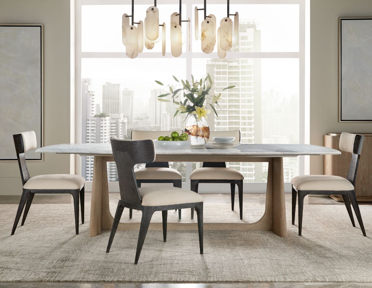 Repose Upholstered Side Chair in Grey Oak by Theodore Alexander